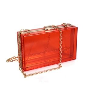 ⭐ Women Clear Purse Acrylic Clear Clutch Bag, Shoulder Handbag